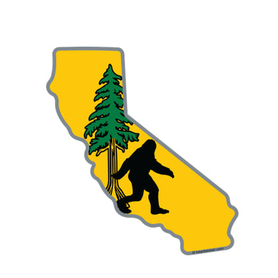 Bigfoot in California | Redwood Tree Sticker | Vinyl Decal