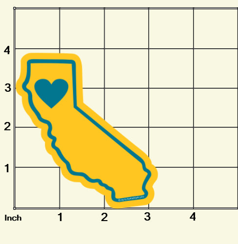 Heart in Northern California | California State Sticker | Golden State Blue Heart Decal