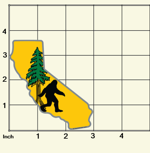 Bigfoot in California | Redwood Tree Sticker | Vinyl Decal