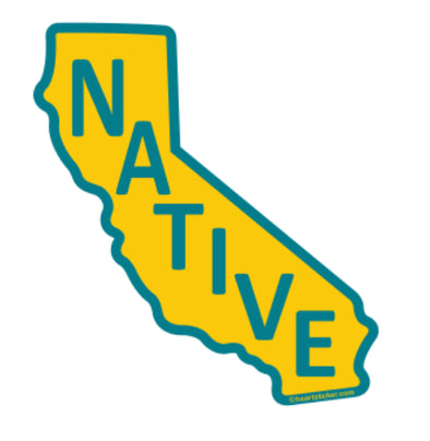 Born in California Native Sticker | Golden Glittery Decal | Label