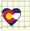 Sticker | Colorado Flag in Heart | Flag in Heart Shaped Label Decal