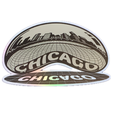 Sticker | Chicago Cloud Gate | Mirror Chrome Label Decal