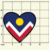 Sticker | Denver is in Heart | DEN Flag in Heart Shaped Label Decal