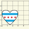 Sticker | City of Chicago City Flag | Flag Heart Red Stars Blue