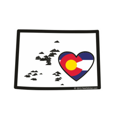 Sticker | Heart in Colorado | CO Flag Heart 14ers Label Decal