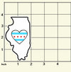 Sticker | Heart in Chicago Illinois | Chicago Flag Illnios State Label Decal