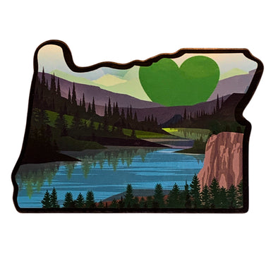 Sticker | Heart in Oregon | Columbia River Gorge Label Decal