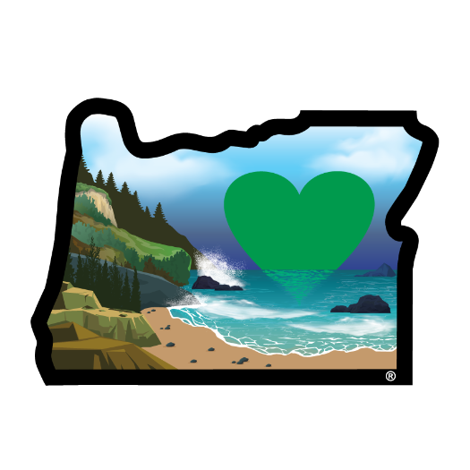 Oregon State Sticker Set | 5 Heart in Oregon Designs | Label Decal