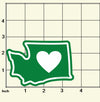 Sticker | Heart in Washington | Green State White Heart White Label Decal