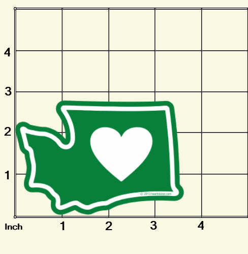 Sticker | Heart in Washington | Green State White Heart White Label Decal