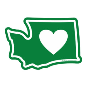 Sticker | Heart in Washington | Green State White Heart White Label Decal