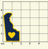 Sticker | Heart in Delaware | Gold Heart Blue Label Decal