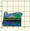 Sticker | Heart in Oregon Mountain | Stained Glass Mountain Geen Heart Label Decal